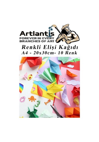 Artlantis Elişi Kağıdı A4 10 Renk 2 Paket El İşi Kağıdı 10 Lu Kreş Ana Sınıfı Okul Öncesi Sınıf Malzemesi
