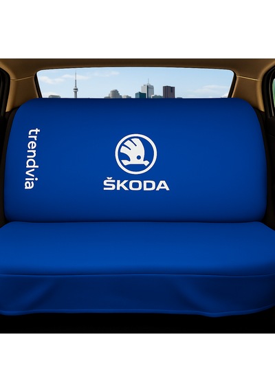 Skoda Uyumlu Ön Arka Koltuk Kılıfı Penye Servis Tipi Oto Koltuk Koruma Seti Mavi