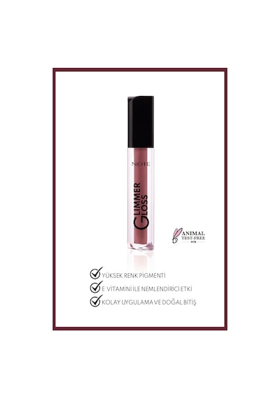 Note Cosmetics Glimmer Gloss Işıltılı Nemlendirici Dudak Parlatıcısı - 40 Rosy Wood