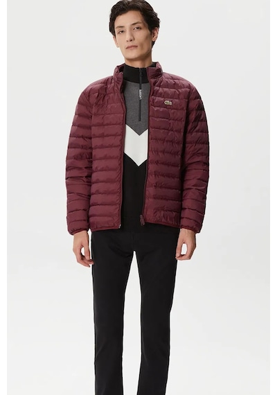 Lacoste Down Fill Jacket Kaztüyü Dolgu Gizli Kapüşonlu Bordo Mont Bordo