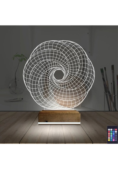 Luvivia Geometrik Dekoratif 3d Lamba - Masa Gece Lambası V5 Şeffaf