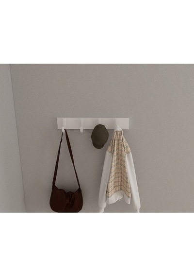 Hepsi3boyutlu Modern Duvar & Kapı Baston Askılık - 4 Adet Beyaz J Askılık - Model No : 6 Beyaz