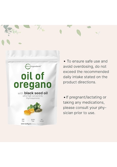 Micro Ingredients Oil Of Oregano 6000 Mg 300 Softjel Orijinal Usa Menşeii Dmmedicineden