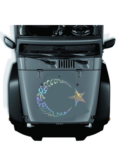 Kelime-ı Tevhid - Ay Yıldız - Türk Bayrağı - Araba Oto Motosiklet Karavan Sticker - 00168 12x9 Cm