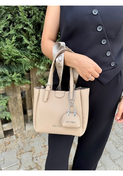 Just Polo Kadın Kum Yeni Sezon 3 Bölmeli Yumuşak Deri Lüks Ve Şık Dokunuş El & Omuz Çantası Shoulder Bag