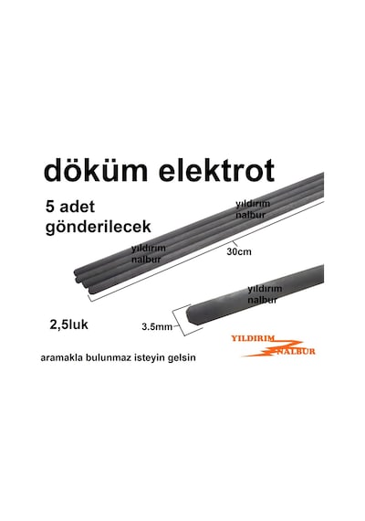 Döküm Elektrot 5 Adet 2.5 Luk Kaynak Elektrotu Döküm