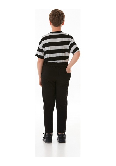 Fullamoda Beli Bağlamalı Duble Paça Erkek Çocuk Pantolon 25mcck7736129552-siyah Siyah