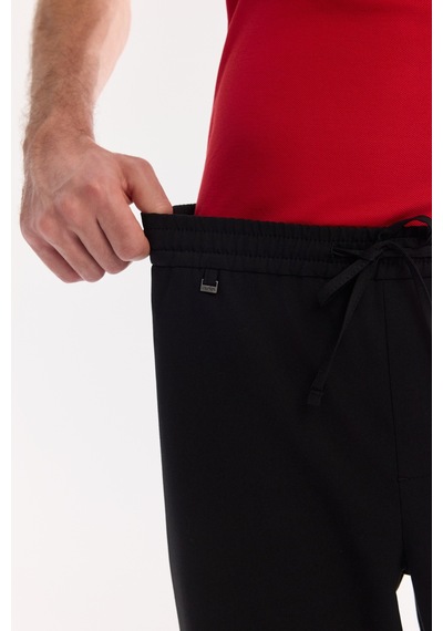 Avva Erkek Siyah Beli Lastikli Soft Touch Nefes Alan Relaxed Fit Pantolon A61y3038