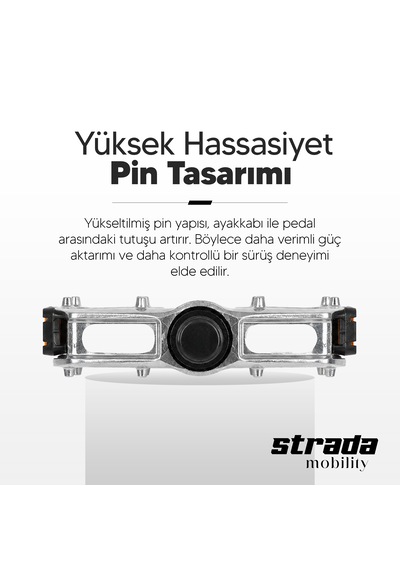 Strada Alüminyum Bilyalı Reflektörlü Bisiklet Pedalı