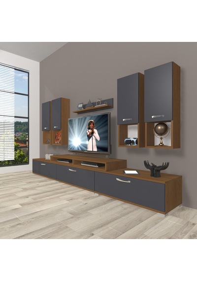 Decoraktiv Ekoflex 8da Mdf Tv Ünitesi Tv Sehpası - Ceviz Antrasit Ceviz - Antrasit Decoraktiv Ekoflex 8da Mdf Tv Ünitesi Tv Sehpası - Ceviz Antrasit Ceviz - Antrasit