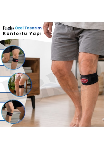 Parlo Ortopedik Tendon Bandı 2'li Set Ayarlanabilir Silikon Pedli Diz Altı Destek Bandı