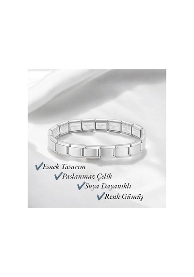 İtalyan Charm Çelik Bileklik Metalik - 717049445 Metalik