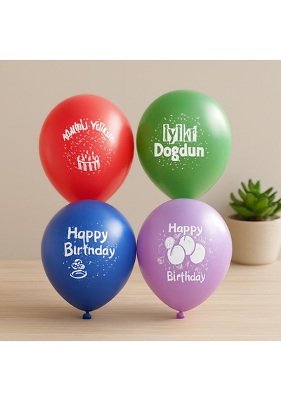 Doğum Günü Balon İyi Ki Doğdun 12 İnç 100 Adet Açık Pembe