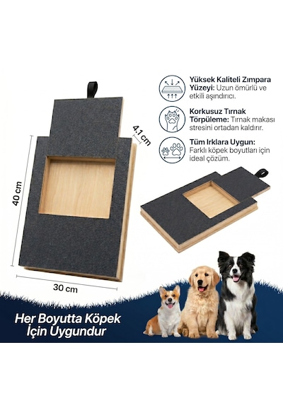 Kedikür Köpekür Köpekler İçin Tırnak Törpüleyen Tırmalama Ve Eğitim Tahtası Ahşap