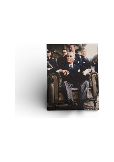 Atatürk Masaüstü Ahşap Tablo - Kabartmalı Baskı Şık Hediyelik 11x14 Cm No 1 3 Parça
