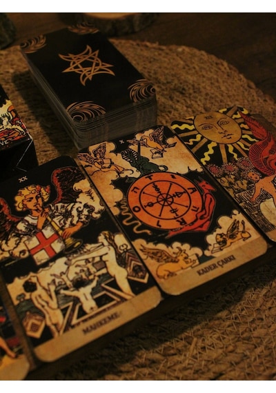 Vintage Tarot Destesi 78 Kart - Arındırma Kesesi - Demet Tütsü