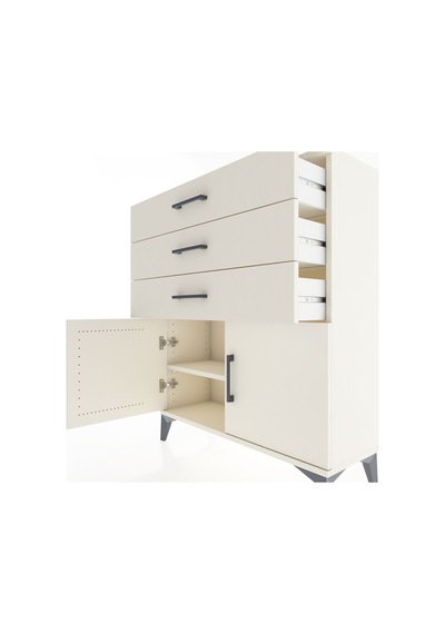 Arges Şifonyer Tek Raflı 3 Çekmeceli 2 Kapaklı 88x30x106 Aytaşı-aytaşı Aytası