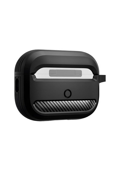 Airpods 3. Nesil 2021 İle Uyumlu Silikon Kılıf Fiber Karbon Görünüm Premium Airpods Kılıfı Siyah