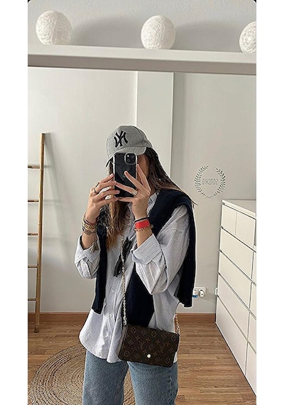 Unisex Gri Renk Siyah Logo Beyzbol Ny New York Şapka - Unisex Gri