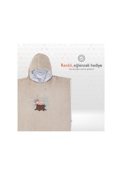 Gezenbebe Hero Kahraman Kapüşonlu Havlu Bebek Çocuk Pançosu Çok Renkli