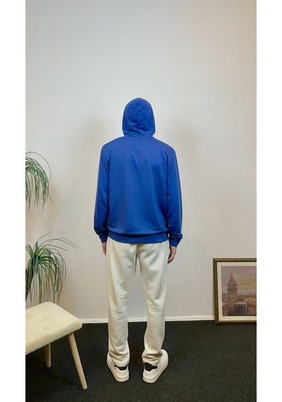 Süperlife Erkek Kapşonlu Regular Fit Brooklyn Baskılı İnce Sweatshirt Spr22sw161 İndigo