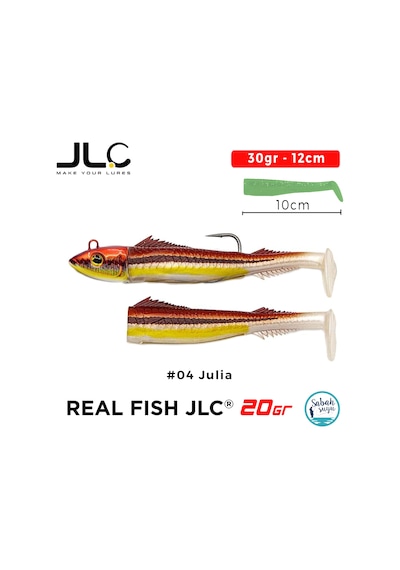 Jlc Real Fish 20 Combo Set 30gr 12cm 04 Julia 2+1 Silikon Balık
