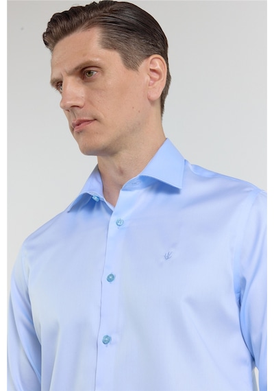 İmza Mavi Saten İtalyan Yaka Uzun Kol Cepsiz Slim Fit Pamuk Gömlek 1004255231 L İmza Mavi Saten İtalyan Yaka Uzun Kol Cepsiz Slim Fit Pamuk Gömlek 1004255231 L