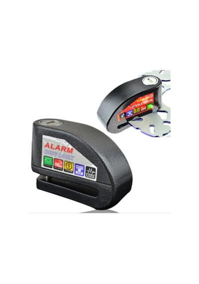 Motosiklet Alarmlı Disk Kilidi 110 Db + Hatırlatma Kablosu  529772994 - Siyah