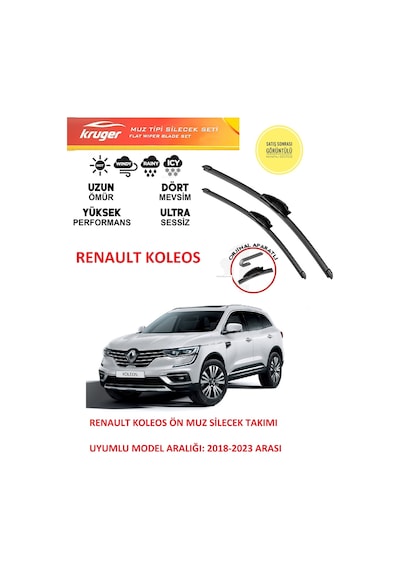 Renault Koleos Ön Muz Silecek Takımı 2022 Model Araca Özel Aparatsız Direk Montaj