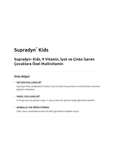Kids Multivitamin Ve Mineral Içeren Çiğnenebilir 60 Tablet 2 Adet