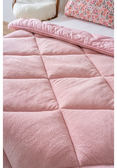 Rivaistanbul Pudra Loura Çift Kişilik Çift Taraflı Lüx Wellsoft Yorgan 195x215 Cm Pembe