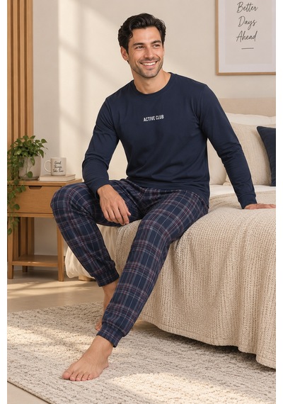 Wordex Falkom 5802 İnterlok Kışlık Kalın Kumaşlı Ekose Pijamalı Erkek Ev Pijama Takımı Lacivert Wordex Falkom 5802 İnterlok Kışlık Kalın Kumaşlı Ekose Pijamalı Erkek Ev Pijama Takımı Lacivert