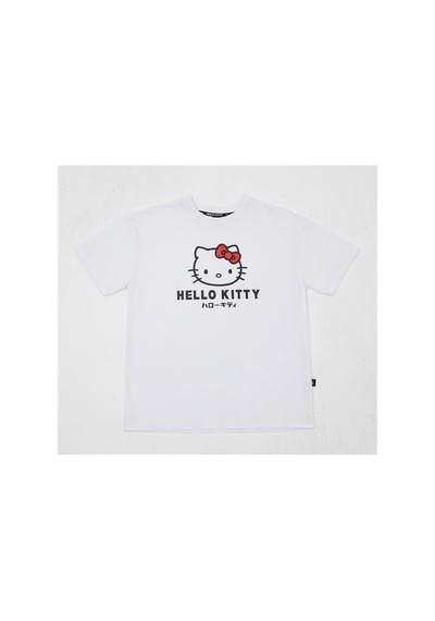 Lisanslı Baskılı Basic Beyaz T-shirt Relaxed Kalıp