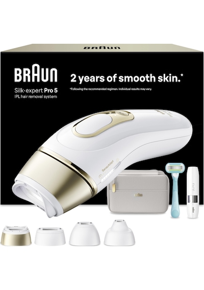 Braun IPL Silk·Expert Pro 5 Evde Lazerle Tüy Alma Mini Yüz Tüy Alma Cihazı 4 Başlık PL5412