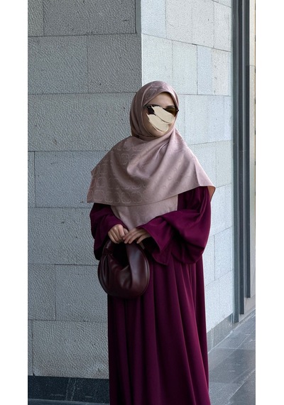 Qalortex Scarf Premium Jakarlı Mira B.boy Eşarp -gül Kurusu