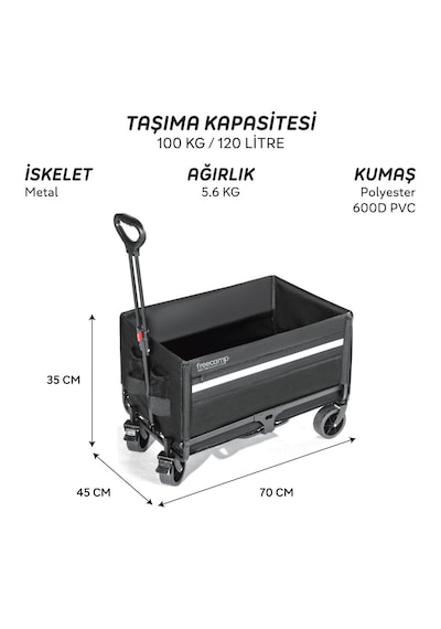 Freecamp Nest 300 Katlanır Kilit Tekerli Wagon Araba