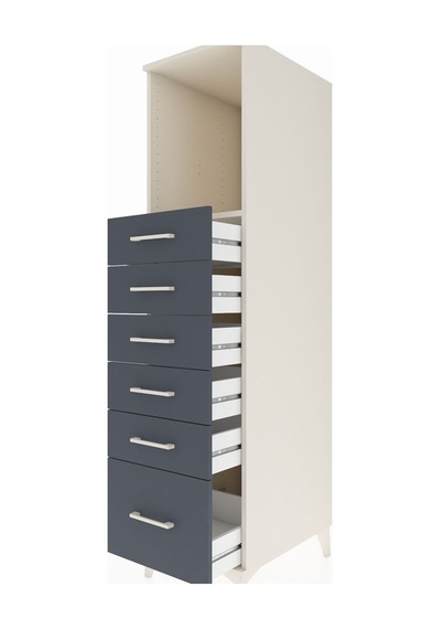 Kronos Dolap Tek Raflı 6 Çekmeceli 44x59x182 Aytaşı-antrasit Aytası