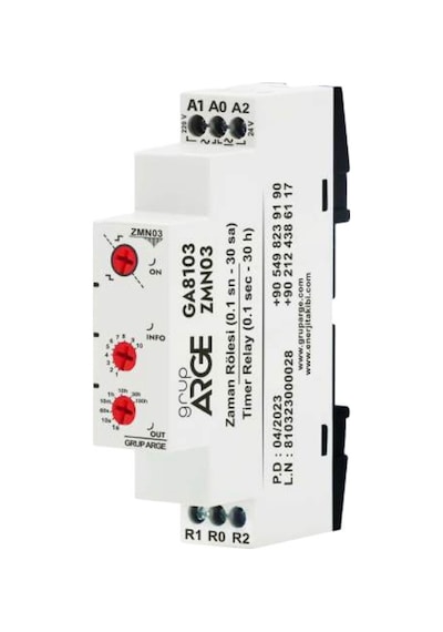 Gruparge Zmn03 ,ray/dın 24v..220vac/dc Kontak-1a1k 30-saat Zaman Röle