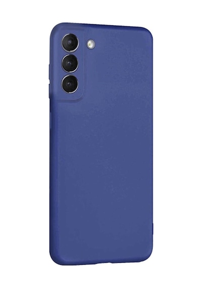 Samsung Galaxy Uyumlu S22 Kılıf Kamera Korumalı Silikon Rubber Arka Kapak Mavi
