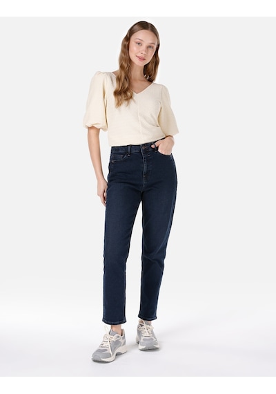 Colins 896 Maria Rahat Kesim Yüksek Bel Dar Paça Koyu Mavi Kadın Pantolon Cl1067226 Mavi