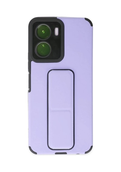 Northcity Vivo Y16 Uyumlu Kılıf Mega Standlı Silikon - Lila
