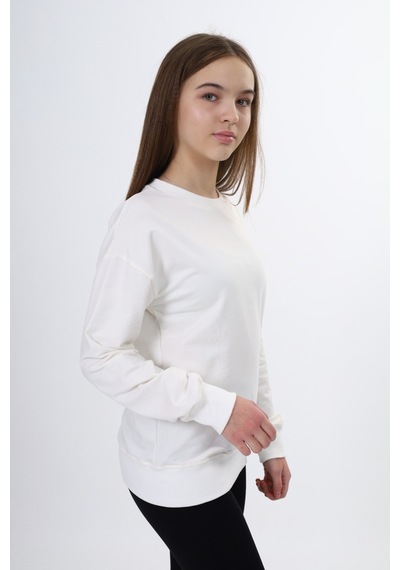 Toontoy Kids Toontoy Kız Çocuk Baskılı Sweatshirt Ekru