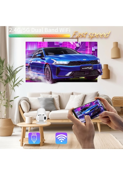 120 Ansı Lumens Hy300 Mini Projektör, Dış Mekan Taşınabilir Film Küçük