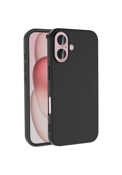 Apple Uyumlu iPhone 16 Renk / Siyah Lansman Arka Kapak Silikon Kılıf
