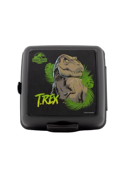 Wiggle Jurassic World 4 Bölmeli Çocuk Beslenme Kutusu - Yemek Saklama Kabı Kaşık Ve Çatallı Siyah