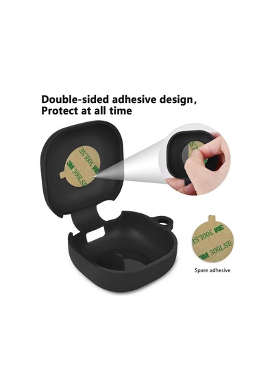 Caseonn Samsung Uyumlu Galaxy Buds 2 - Buds 2 Pro Kılıf Askı Aparatlı Mat Silikon Siyah