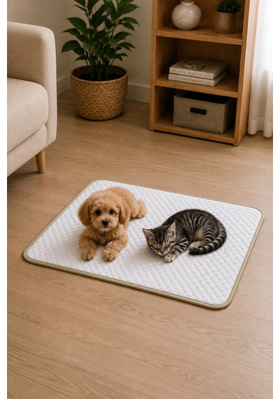 Desert Touch 3 Katlı Yıkanabilir Sıvı Geçirmez Kedi Köpek Çiş Pedi Tuvalet Eğitim Pedi 60x90 Ebat