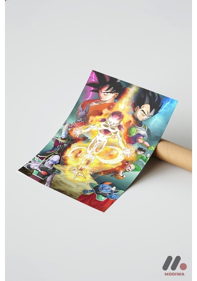 Dragon Ball Goku Ve Vegeta Poster, Çerçevesiz Yüksek Kalite Duvar Afişi - Anime Severlere Özel Hediy