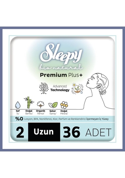 Bezos Bio Natural Premium Plus Mega Uzun Ped 36 Adet Dlra