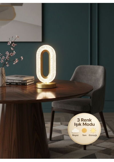 Eclipse Model Gold 3 Renk Modu Ledli Modern Salon Mutfak Yatak Çocuk Odası Masa Ve Gece Lambası Metalik